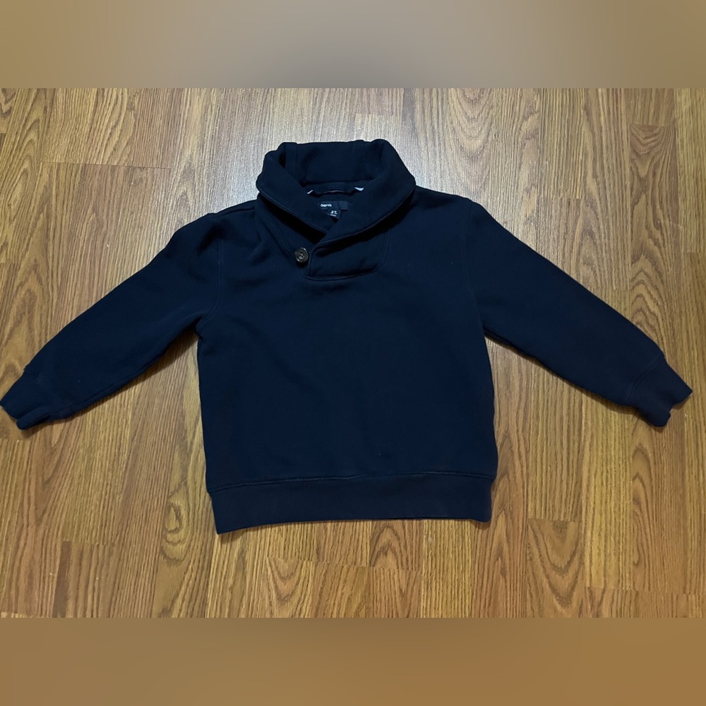 GapKids boys’ small (6-7) long sleeve shawl collar pullover sweatshirt, navy